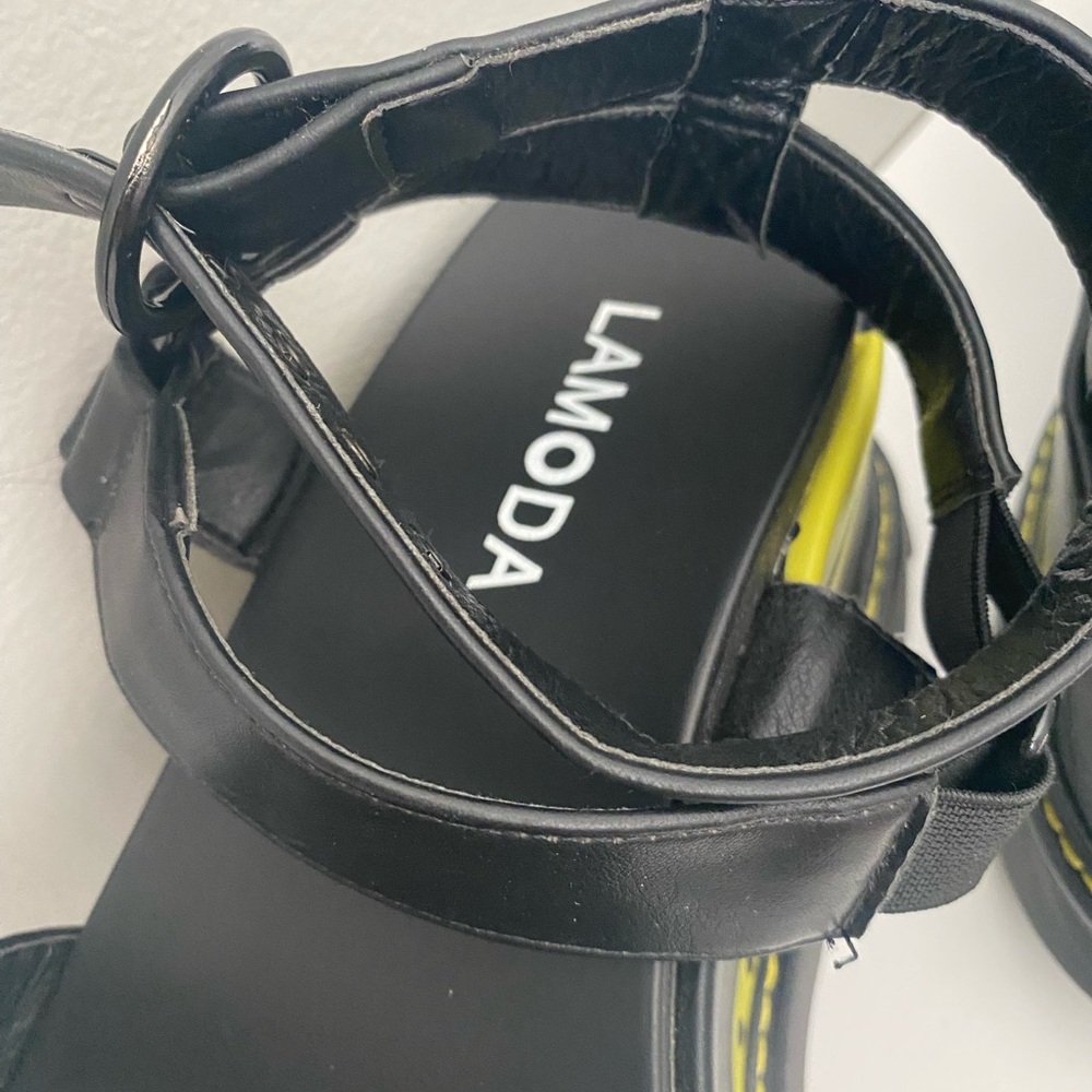 Black Keep Smiling Platform Sandals - image 2